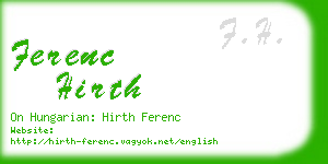 ferenc hirth business card